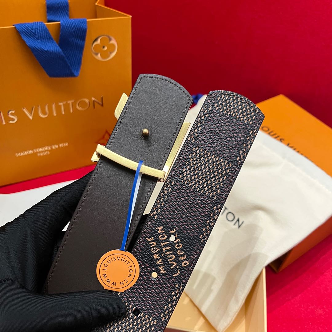 Louis Vuitt*n Men Belt-4CM