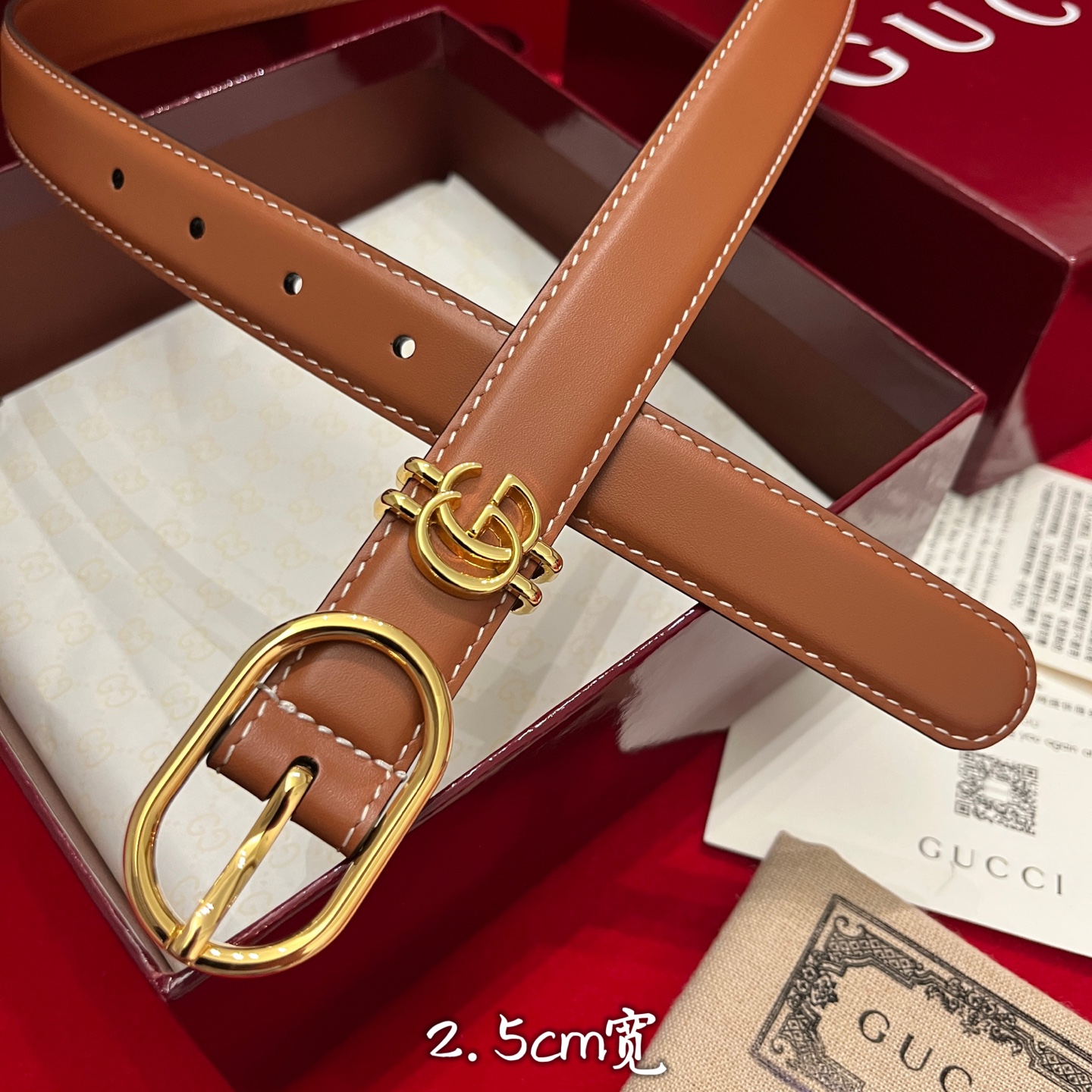 Gucc* Women Belt-2.5CM