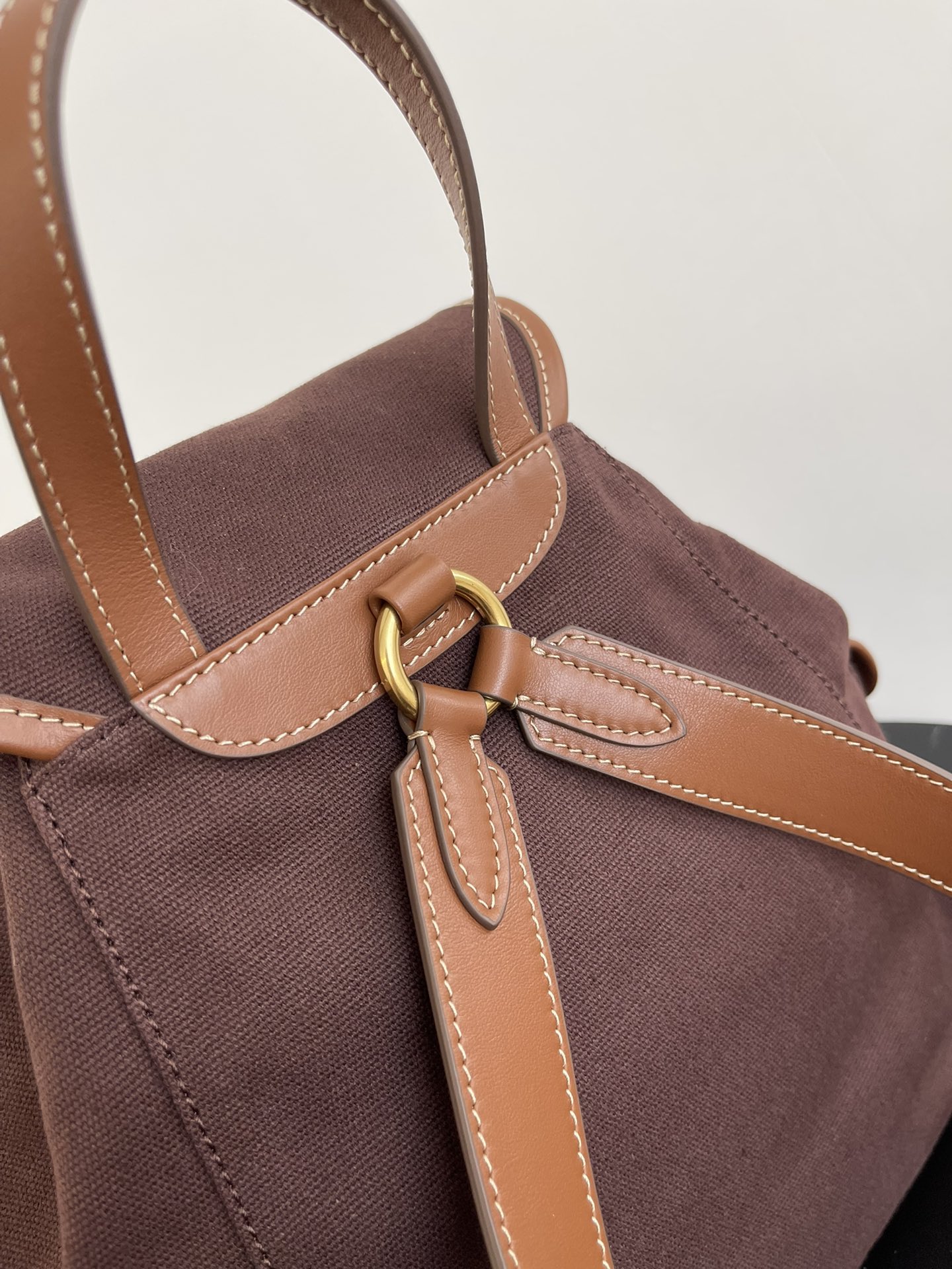 MiuMi* 25SS Canvas Backpack(29.5*25*12.5 CM）