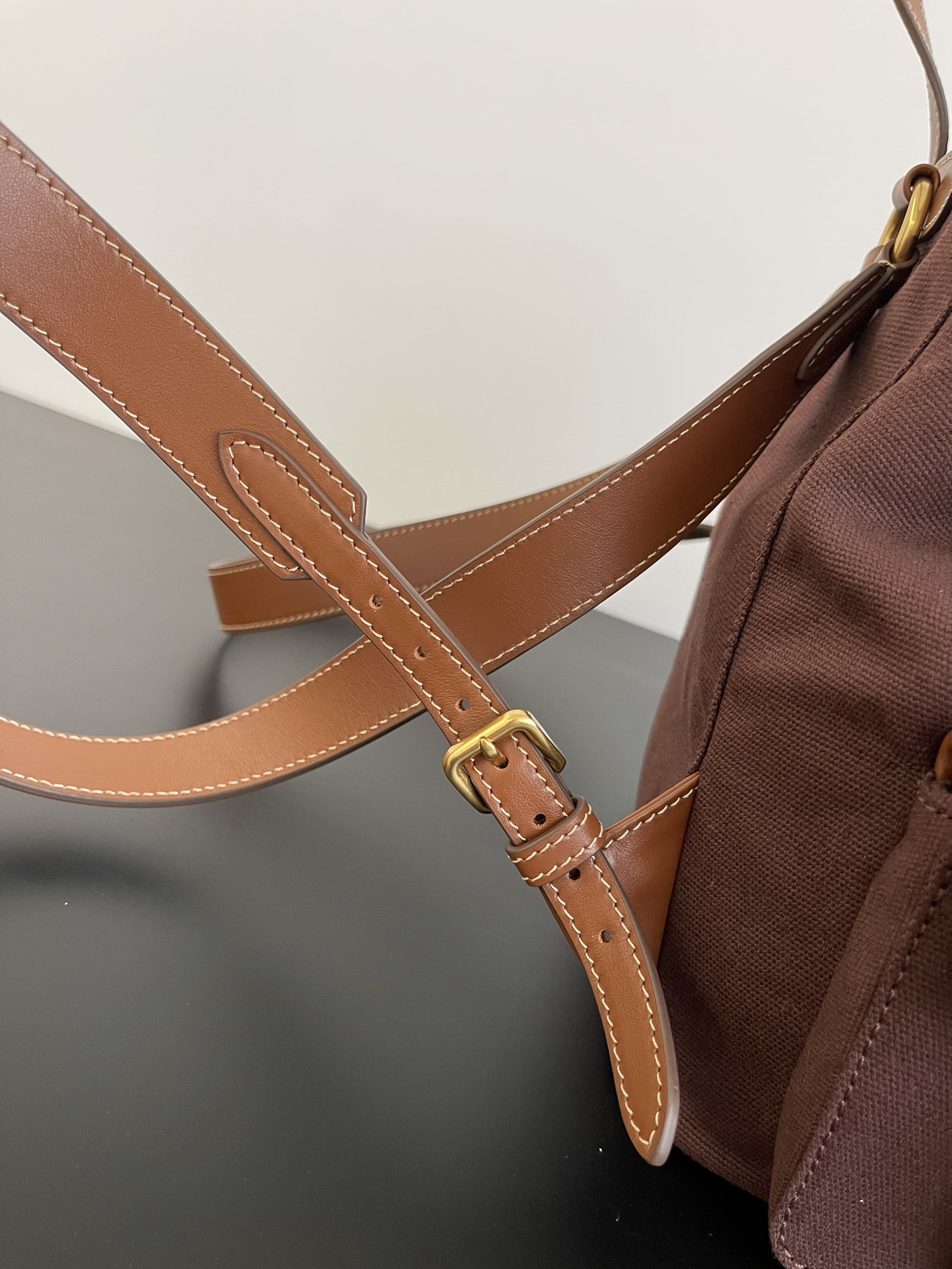 MiuMi* 25SS Canvas Backpack(29.5*25*12.5 CM）