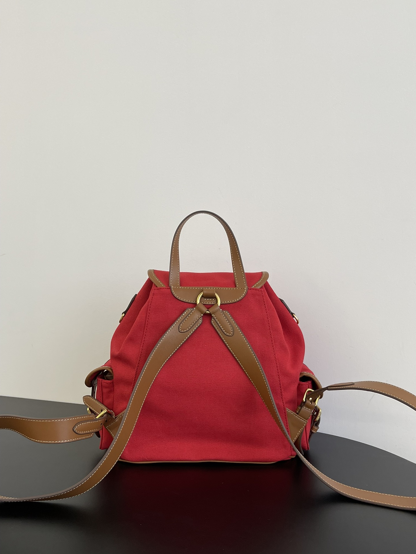 MiuMi* 25SS Canvas Backpack(29.5*25*12.5 CM）