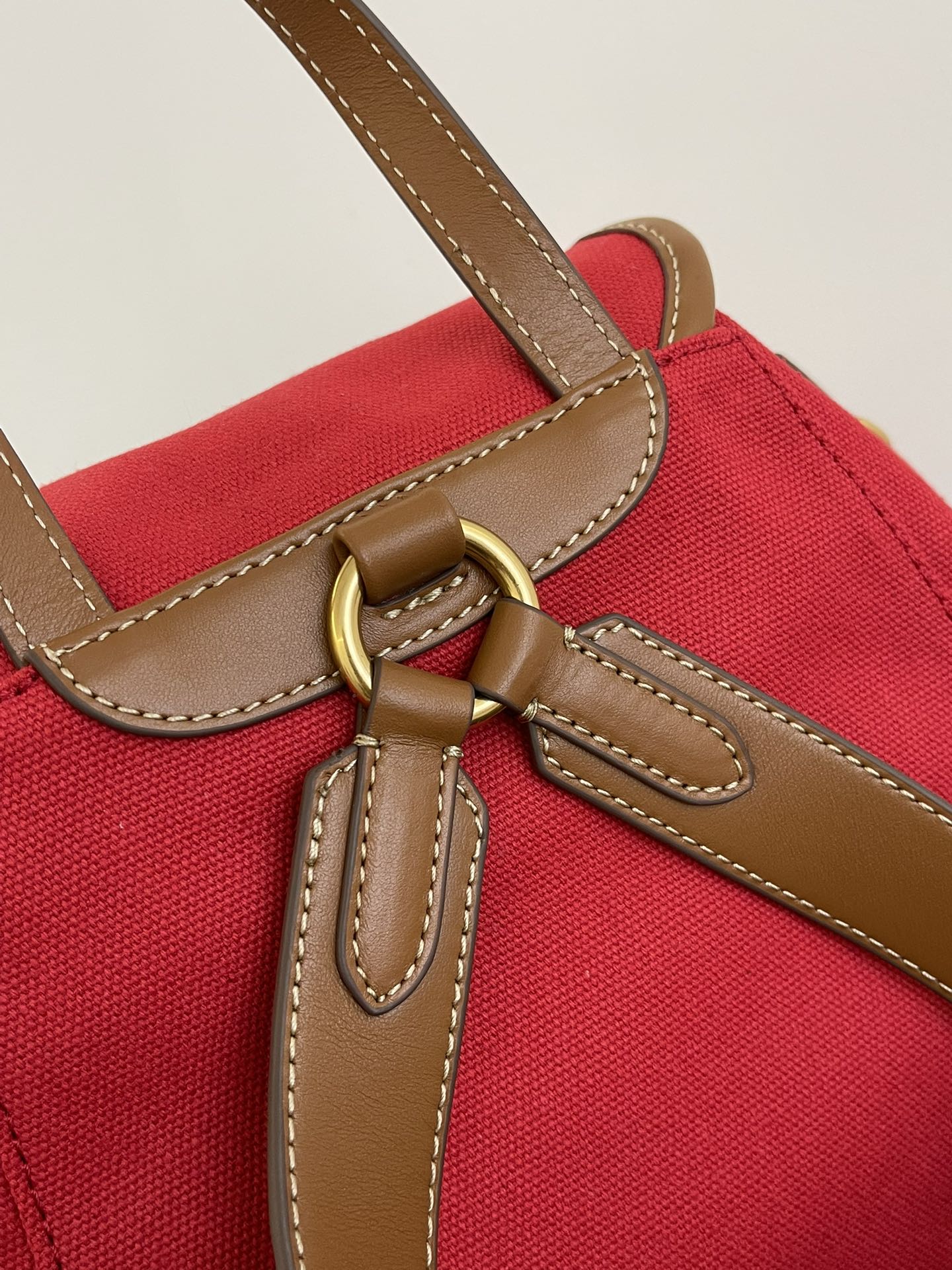 MiuMi* 25SS Canvas Backpack(29.5*25*12.5 CM）