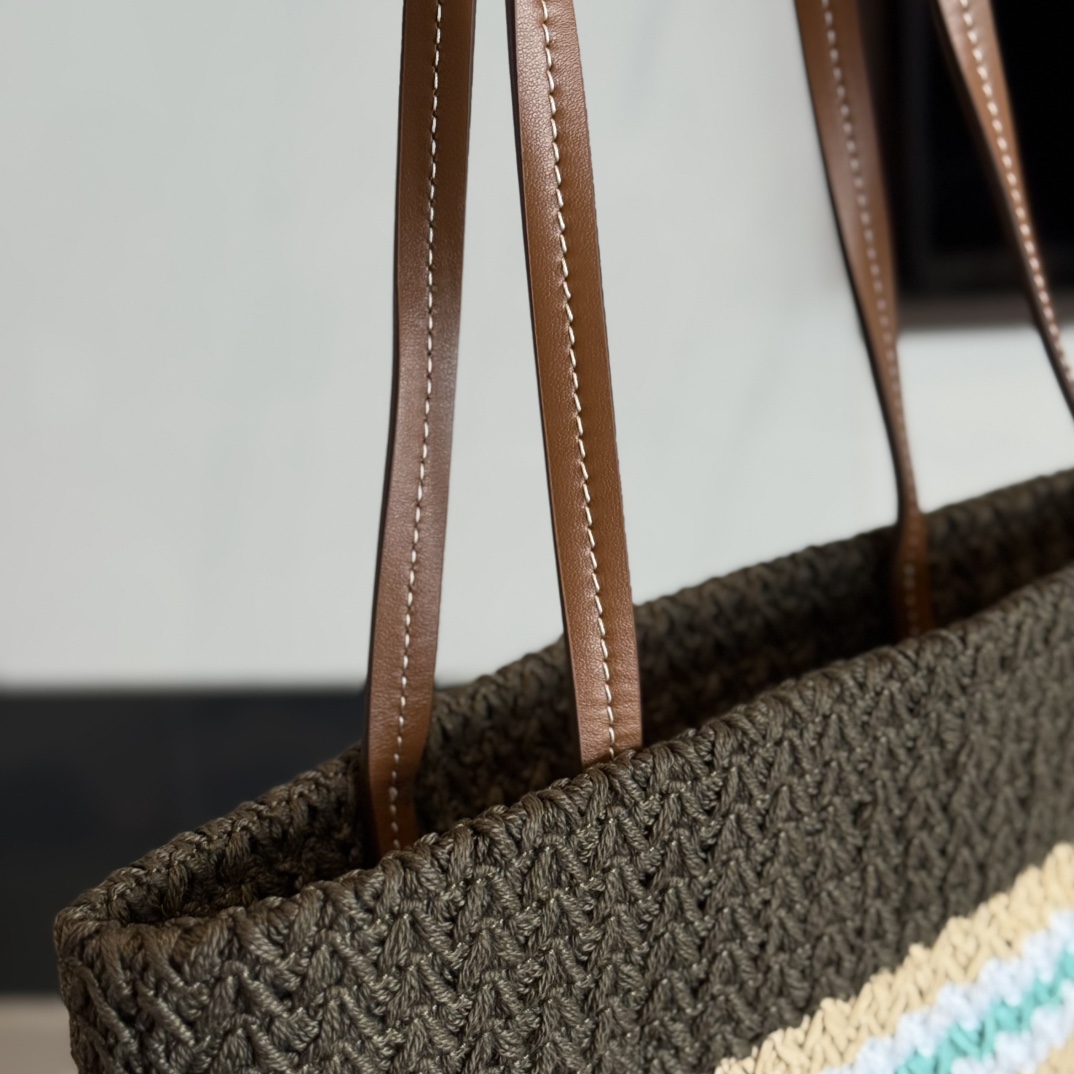 MiuMi* Raffia & Cotton Tote(40*34*16CM）