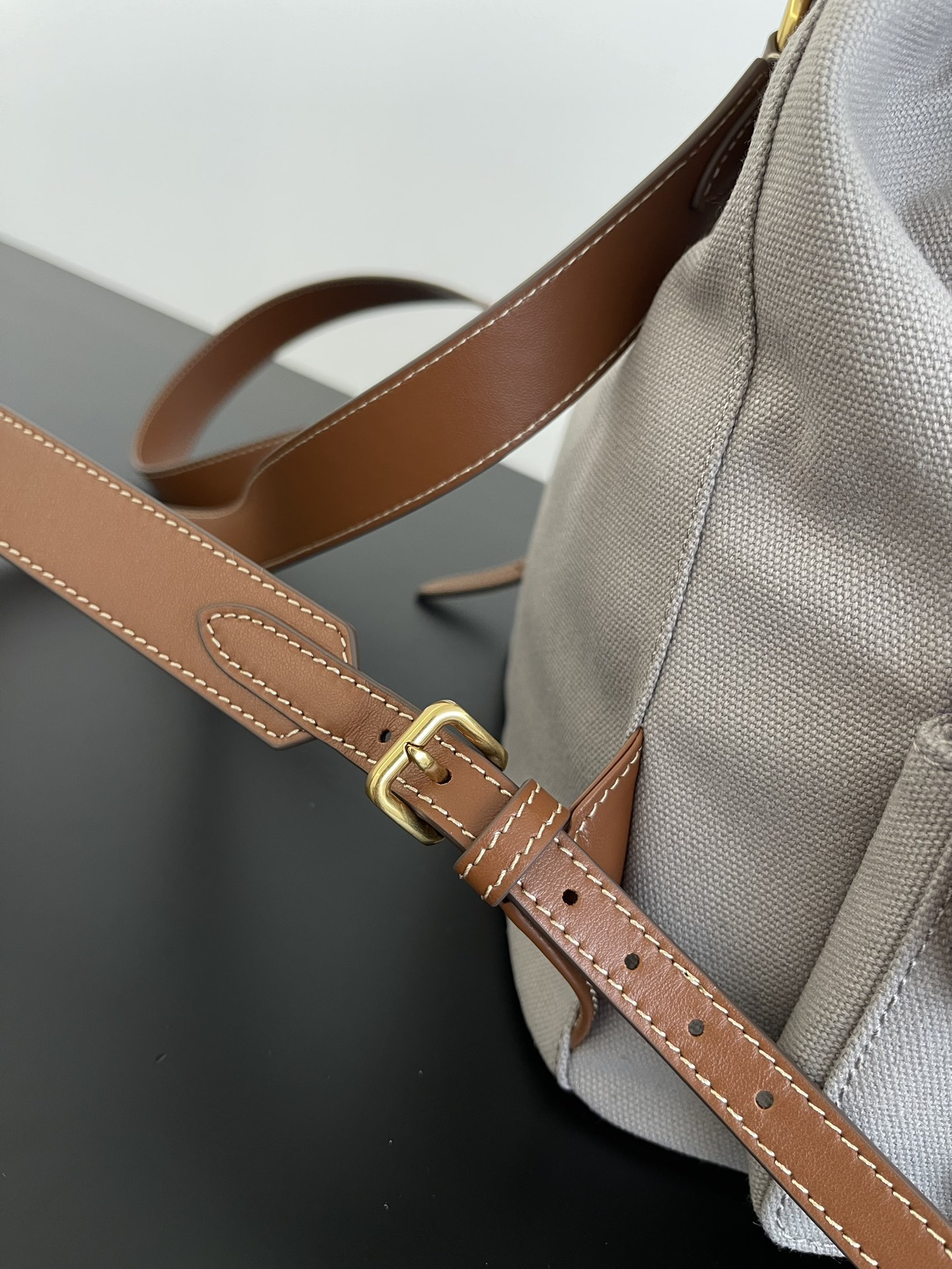 MiuMi* 25SS Canvas Backpack(29.5*25*12.5 CM）