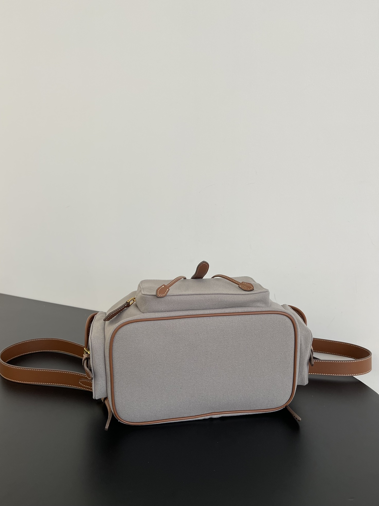 MiuMi* 25SS Canvas Backpack(29.5*25*12.5 CM）