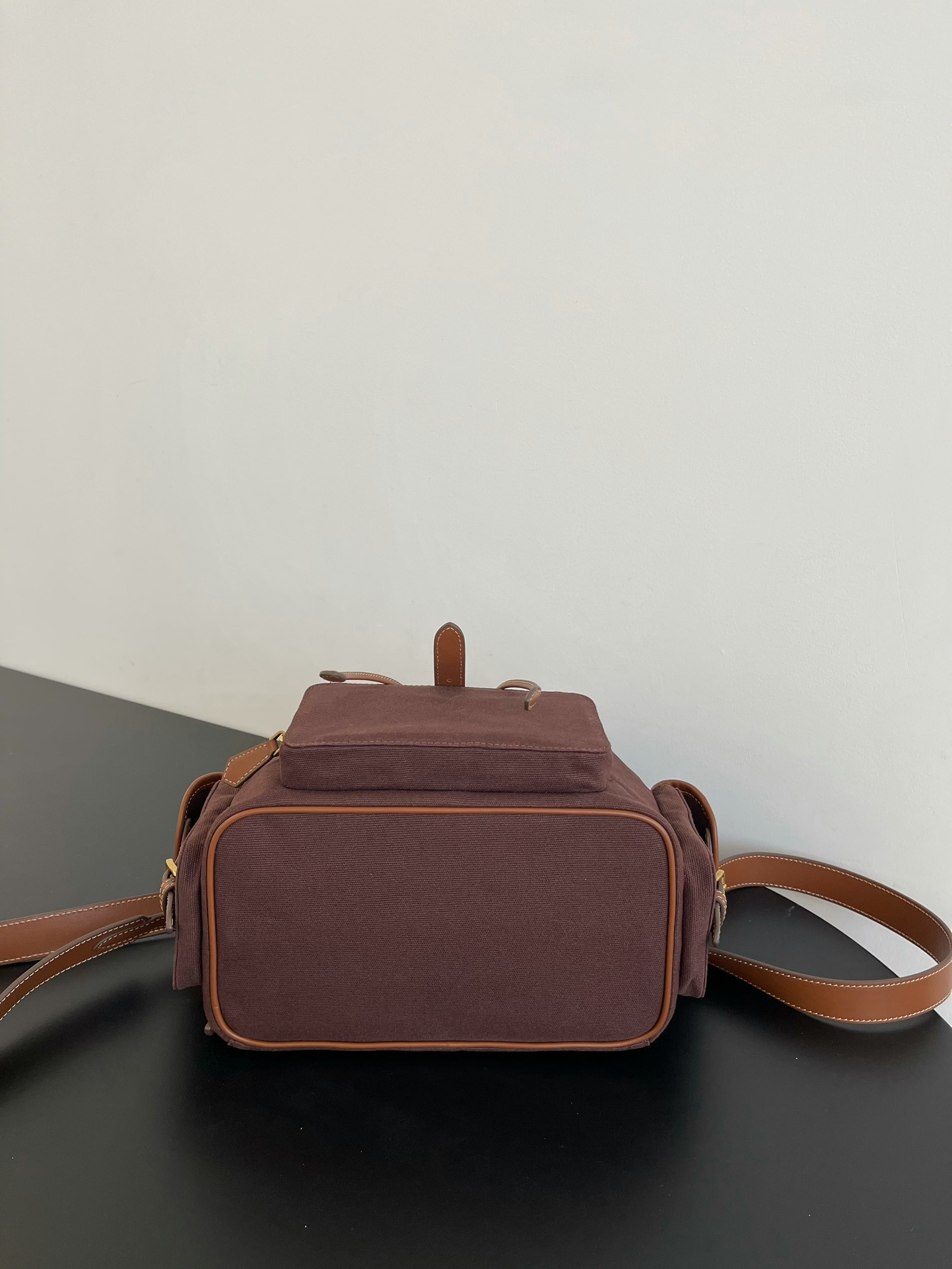 MiuMi* 25SS Canvas Backpack(29.5*25*12.5 CM）