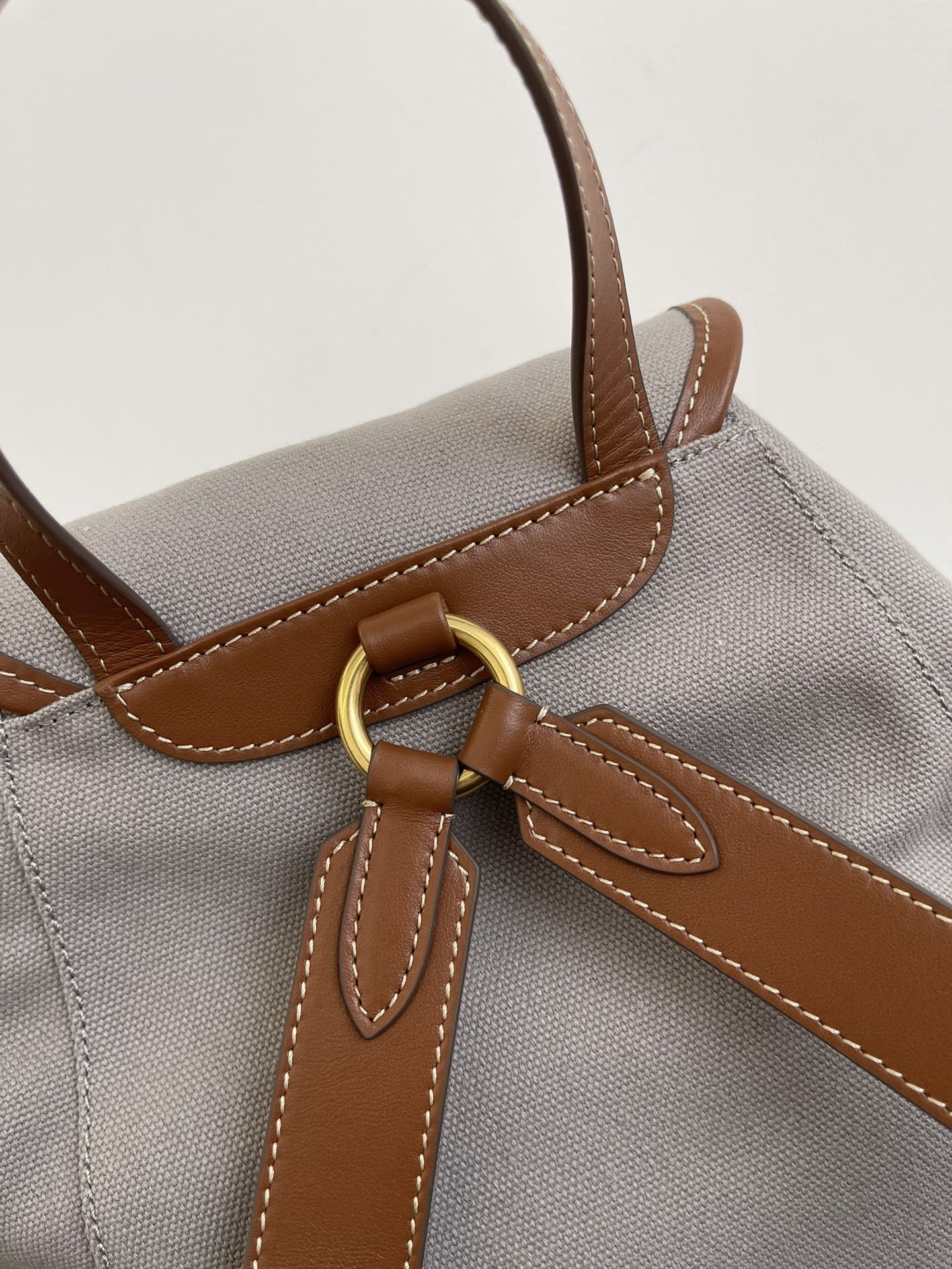 MiuMi* 25SS Canvas Backpack(29.5*25*12.5 CM）