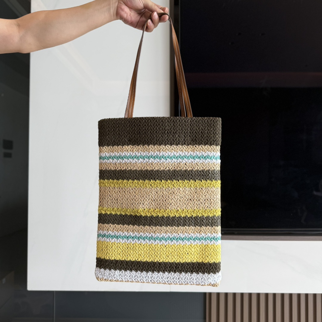 MiuMi* Raffia & Cotton Tote(40*34*16CM）