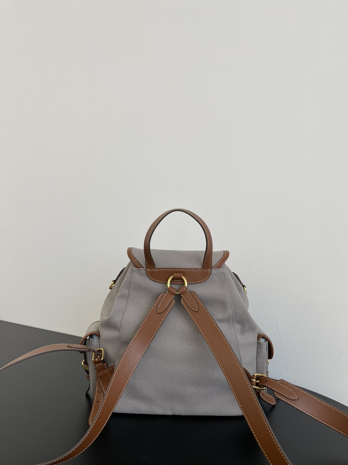 MiuMi* 25SS Canvas Backpack(29.5*25*12.5 CM）