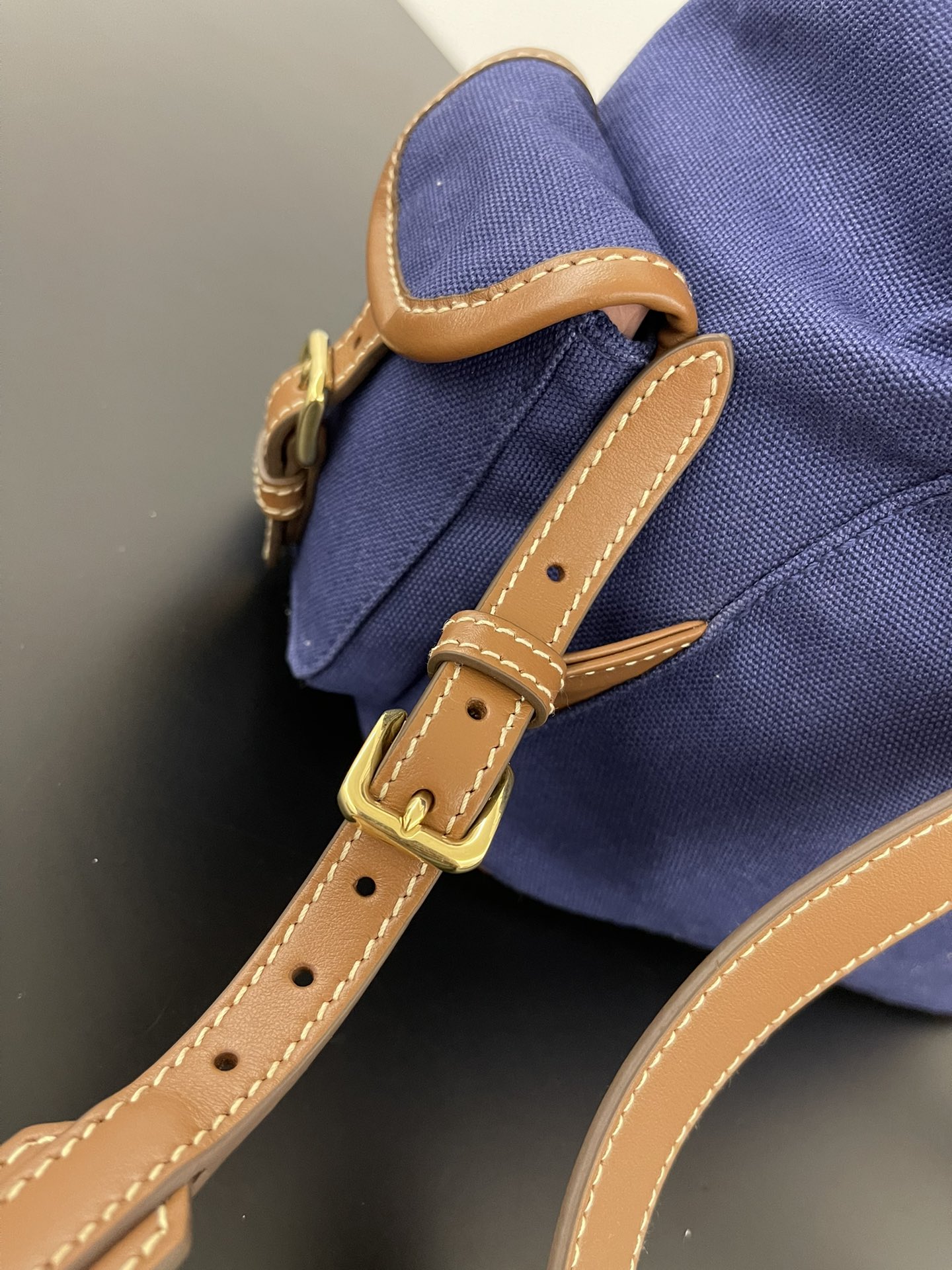 MiuMi* 25SS Canvas Backpack(29.5*25*12.5 CM）