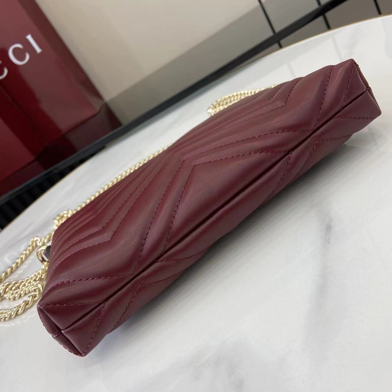 Gucc* GG Marmont Chain Wallet(21*15*3.5CM)