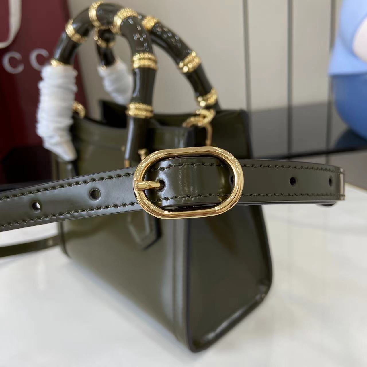 Gucc* Diana Bamboo Top Handle Bag(20*16*10CM)