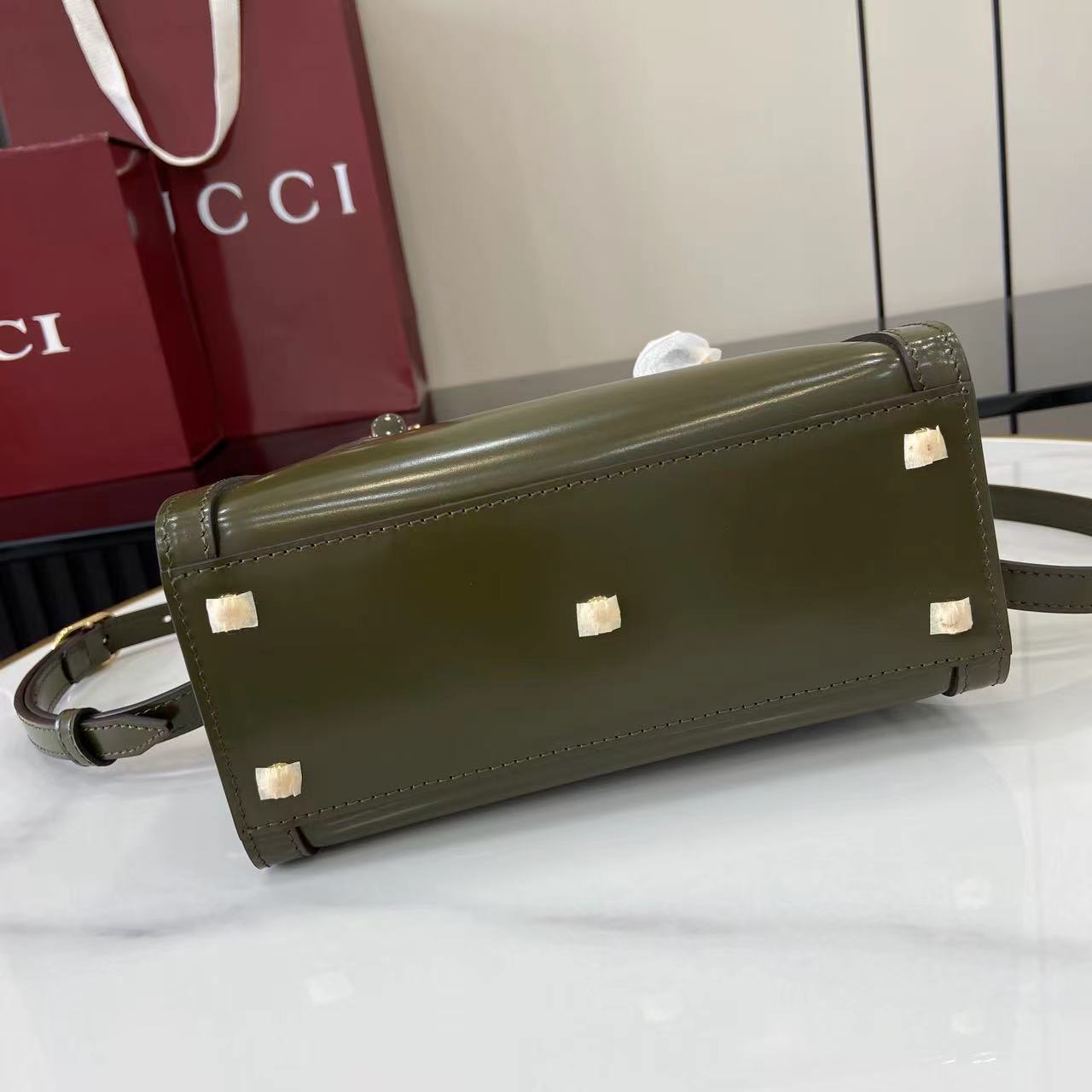 Gucc* Diana Bamboo Top Handle Bag(20*16*10CM)