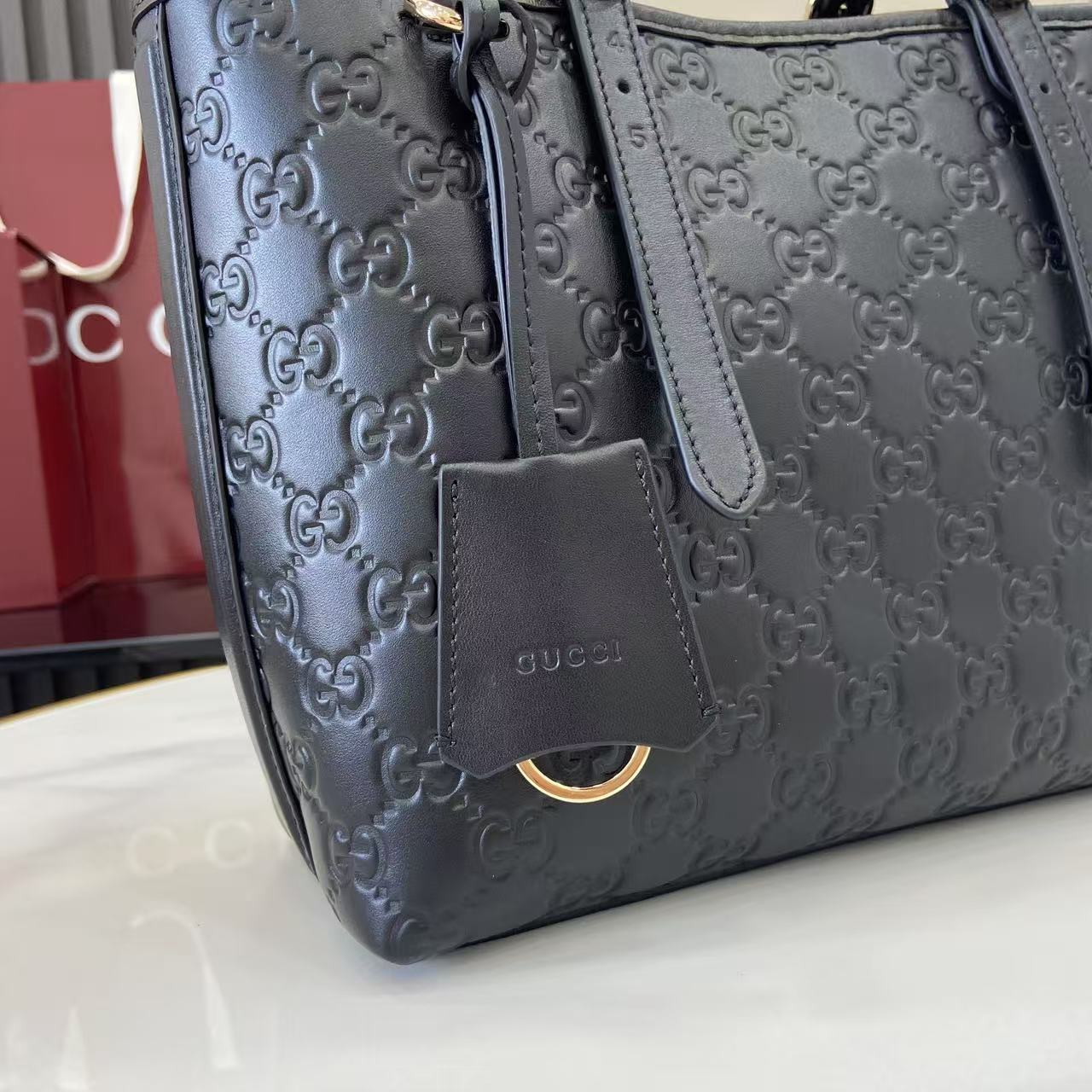 Gucc* GG Emblem Tote(25*20*10CM)