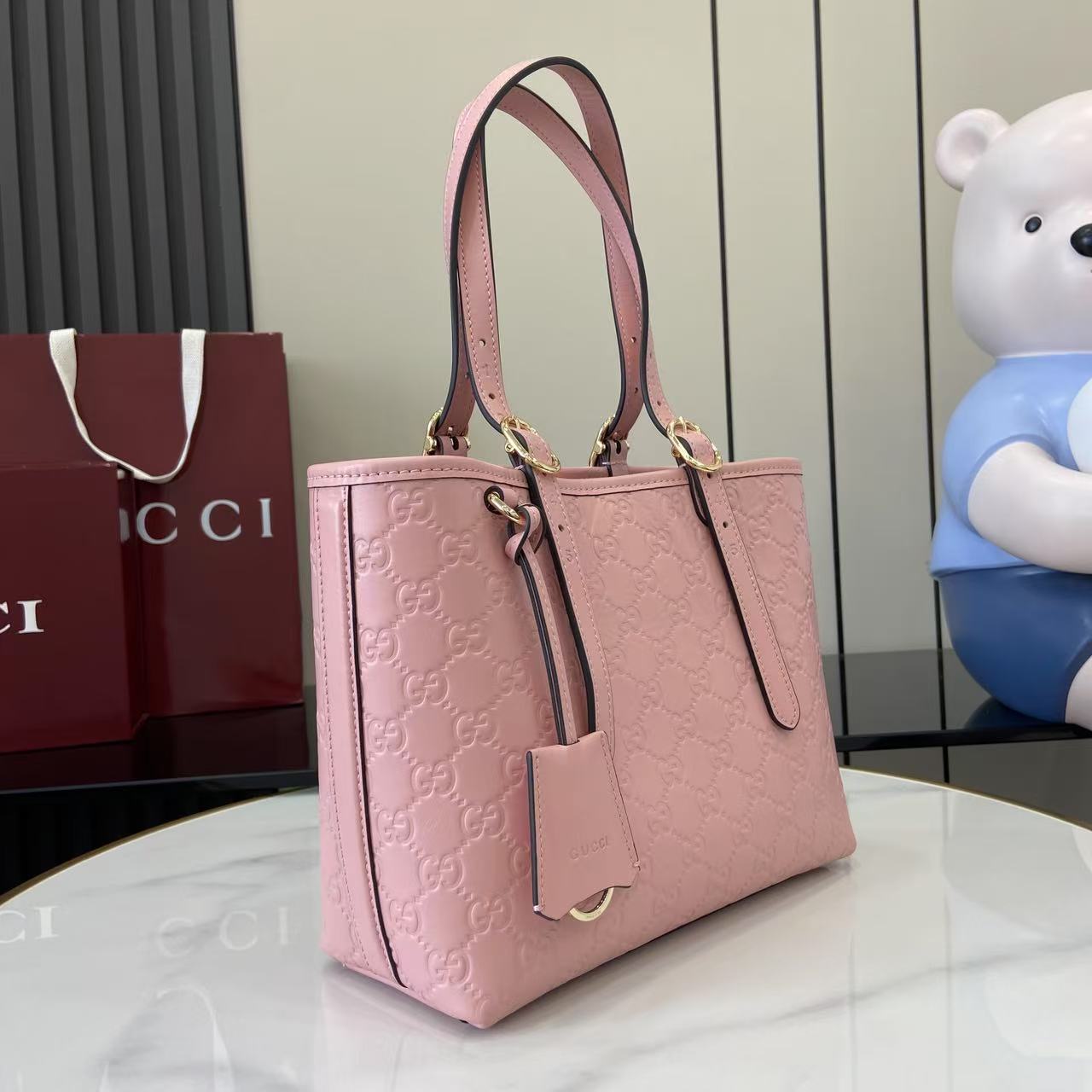 Gucc* GG Emblem Tote(25*20*10CM)