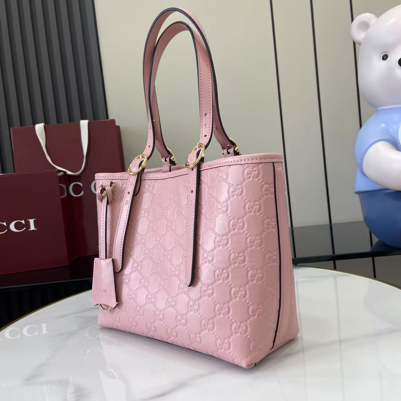 Gucc* GG Emblem Tote(25*20*10CM)