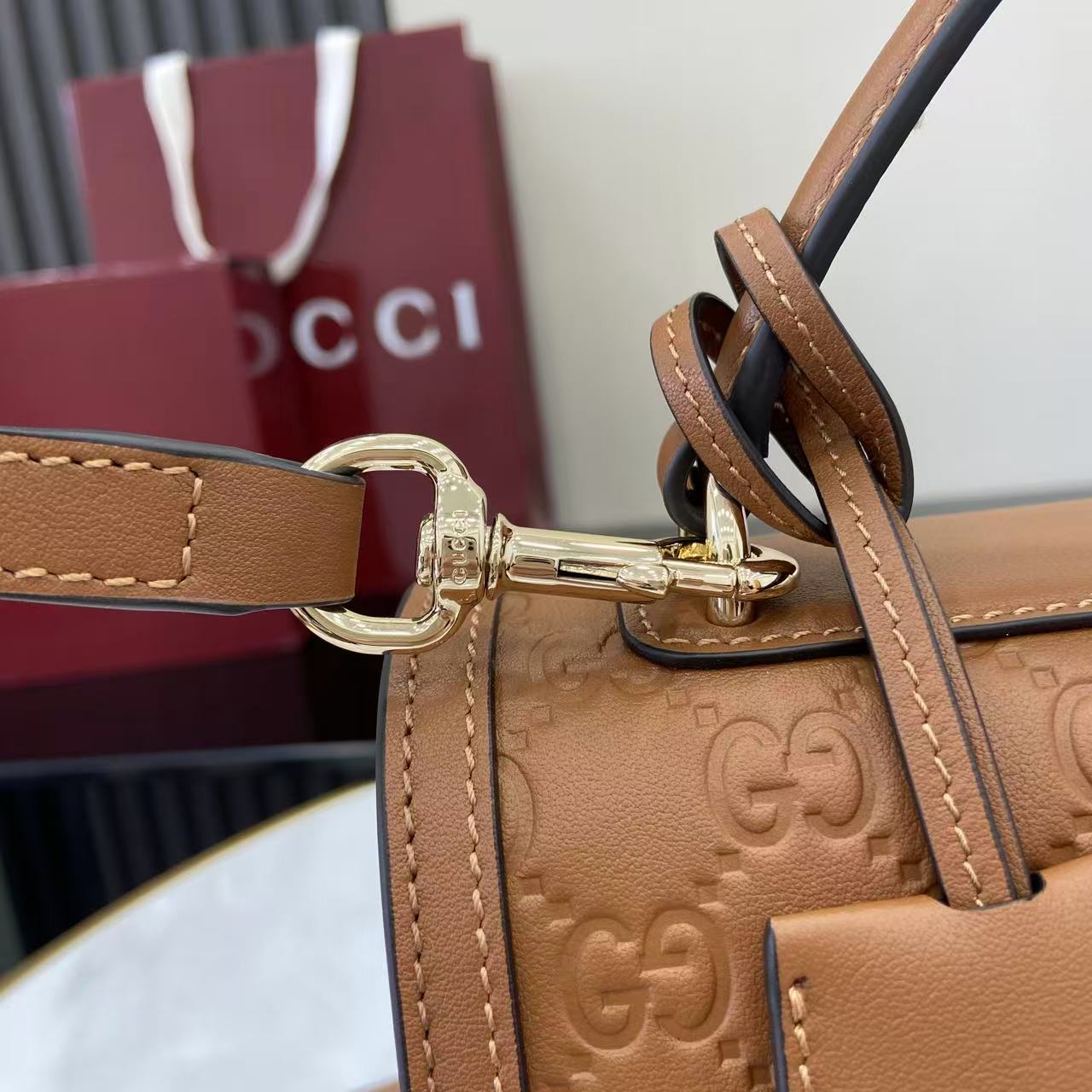 Gucc* Padlock Shoulder Bag(26*18*11.5CM)