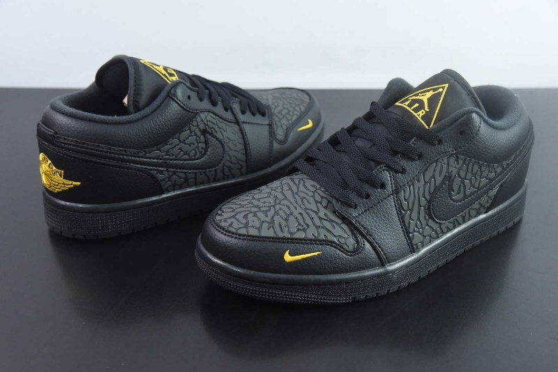 Jordan 1 Low Black Elephant Print IM6568 010