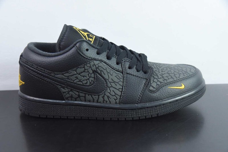 Jordan 1 Low Black Elephant Print IM6568 010