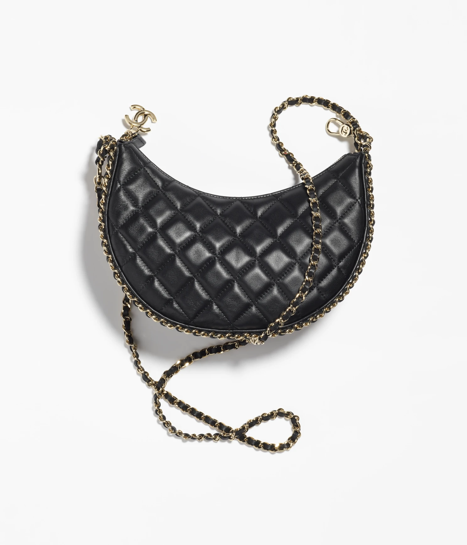 Chanel, Inc. Chanel Small hobo bag, Velvet & gold-tone metal, pink —  Fashion