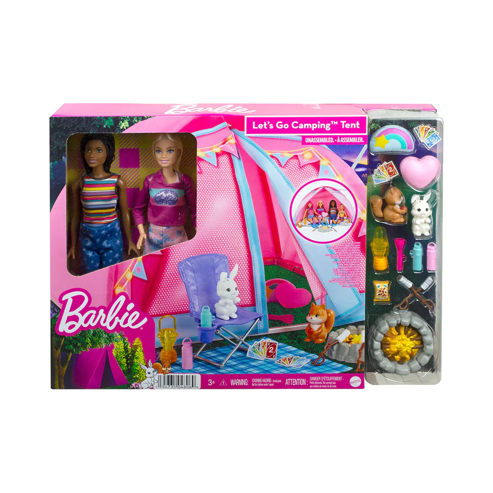 Barbie It Takes Two Camping Playset with Tent, 2 Barbie Dolls & Accessories