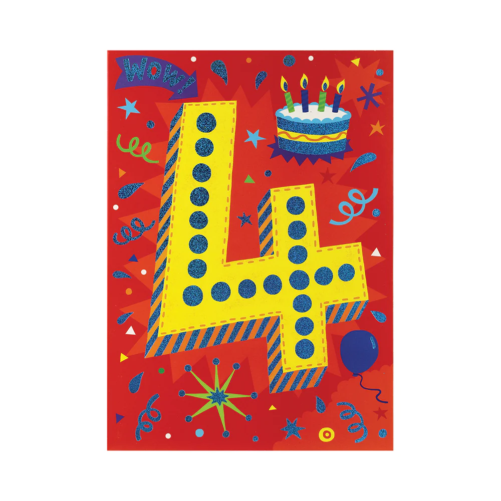 Age 4 Lettering Card