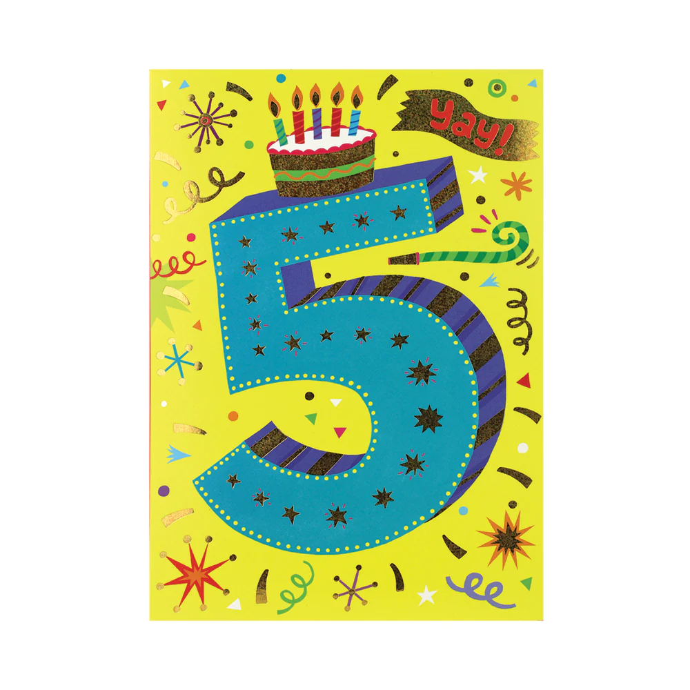 Age 5 Lettering Card