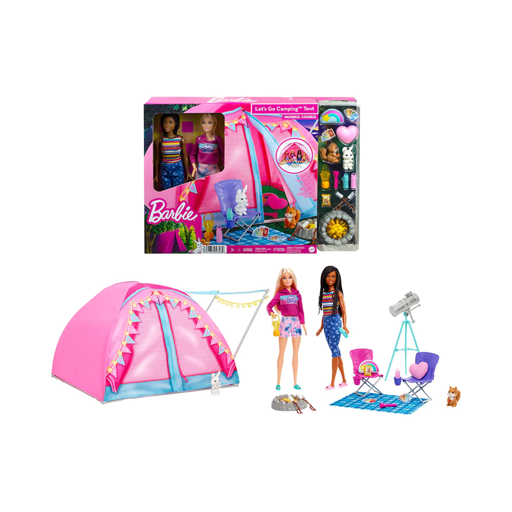 Barbie It Takes Two Camping Playset with Tent, 2 Barbie Dolls & Accessories