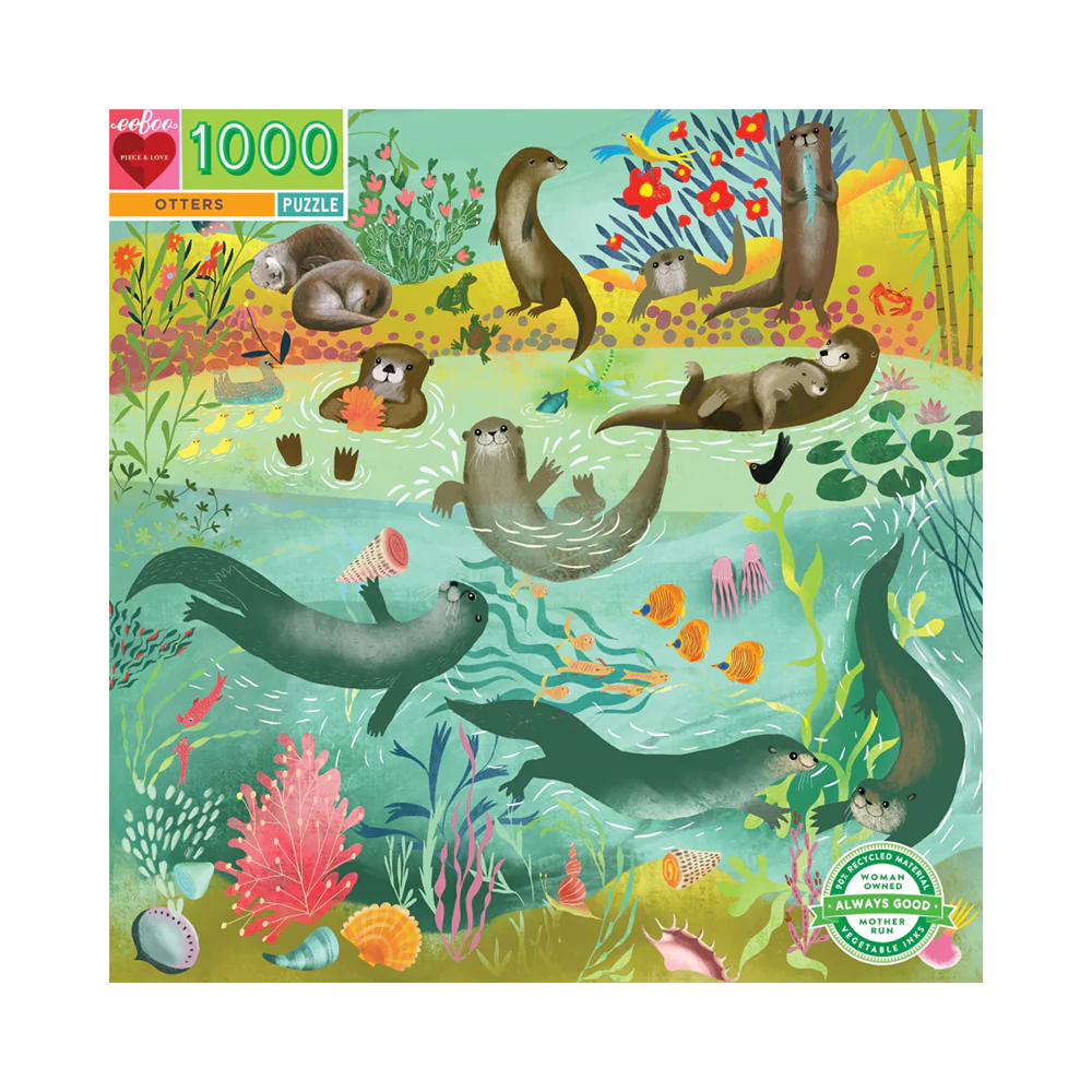 eeBoo Otters 1000pc Puzzle