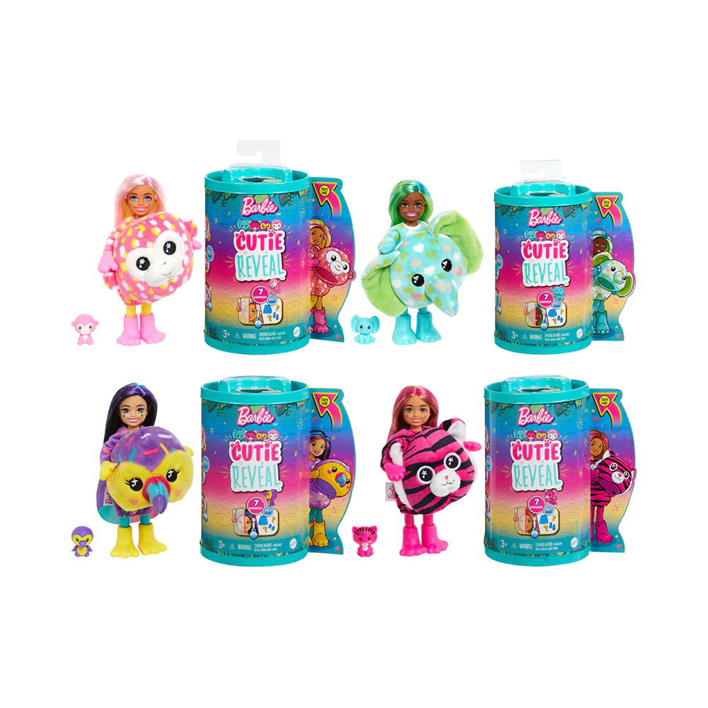 Barbie Small Dolls And Accessories, Cutie Reveal Chelsea Dolls, Jungle Series