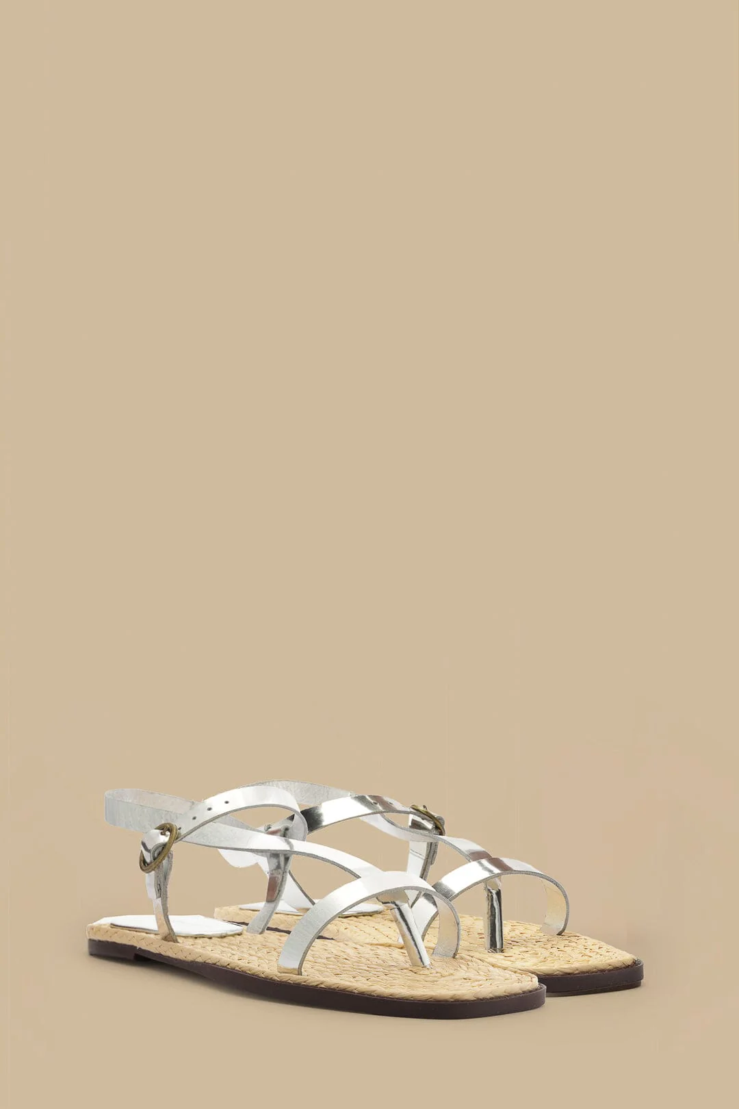 Silver Cross Strap Sandal
