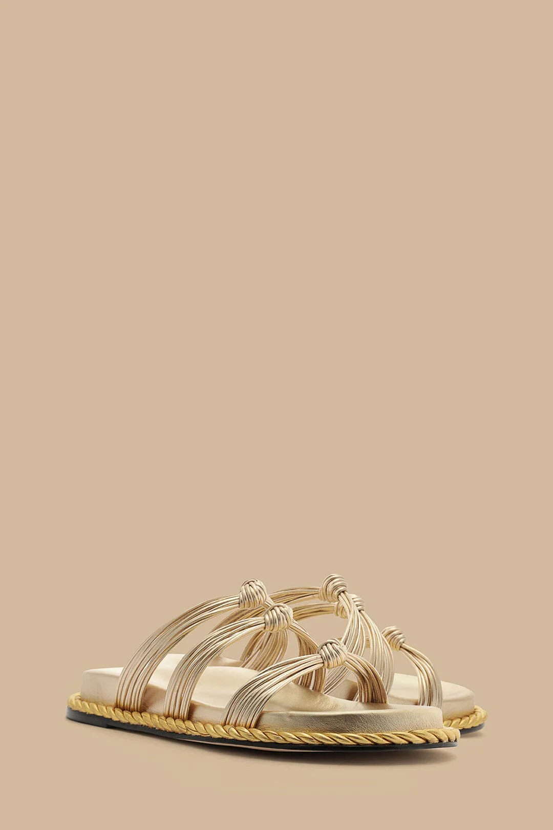 Gold Knot Slide Sandal
