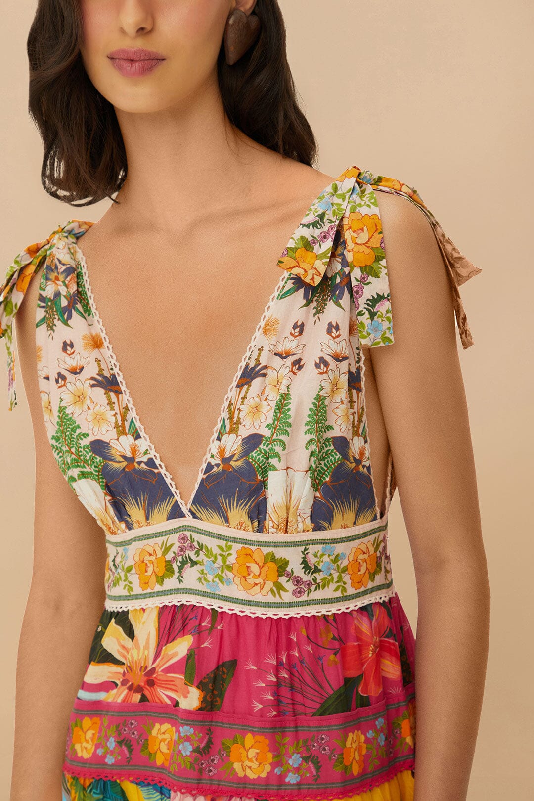 Mixed Flowers Midi Dress