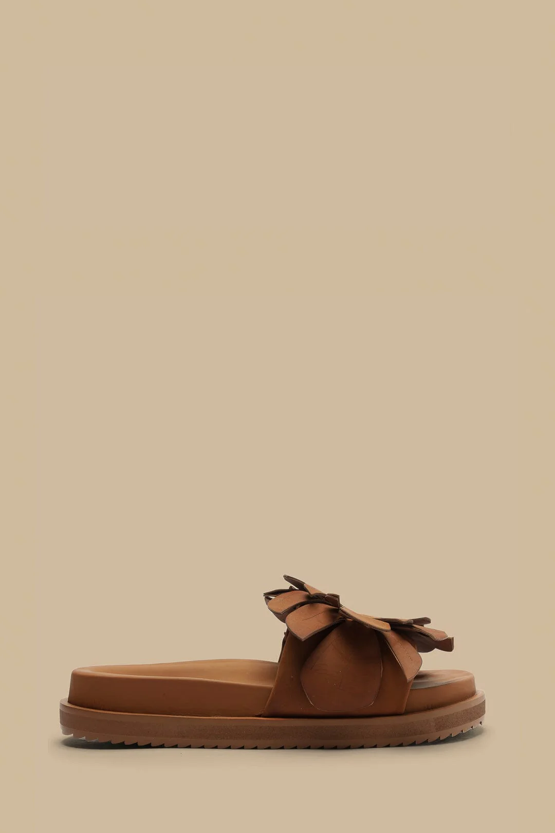 Camel Monstera Slide Sandal