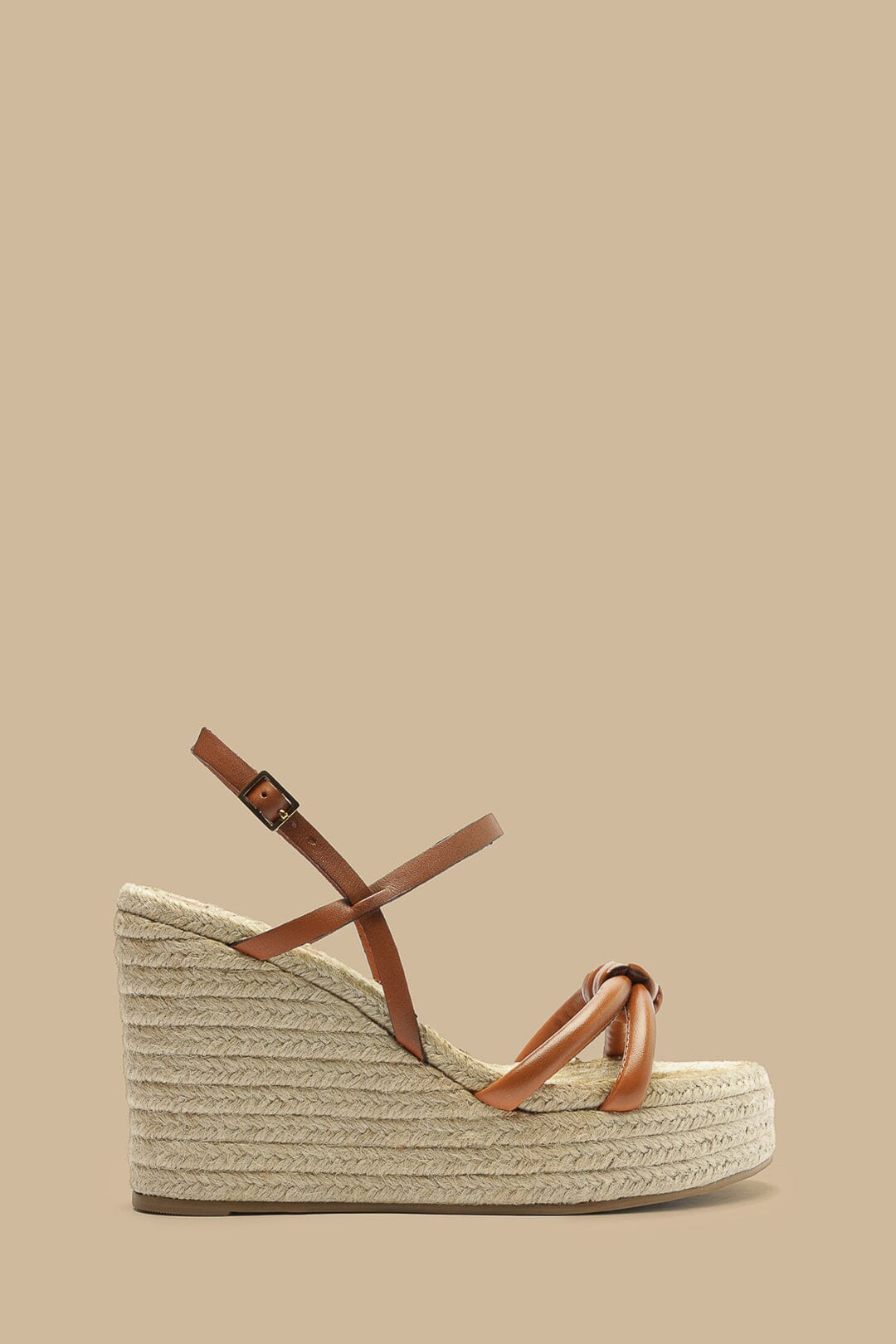 Camel Knot Wedge Sandal