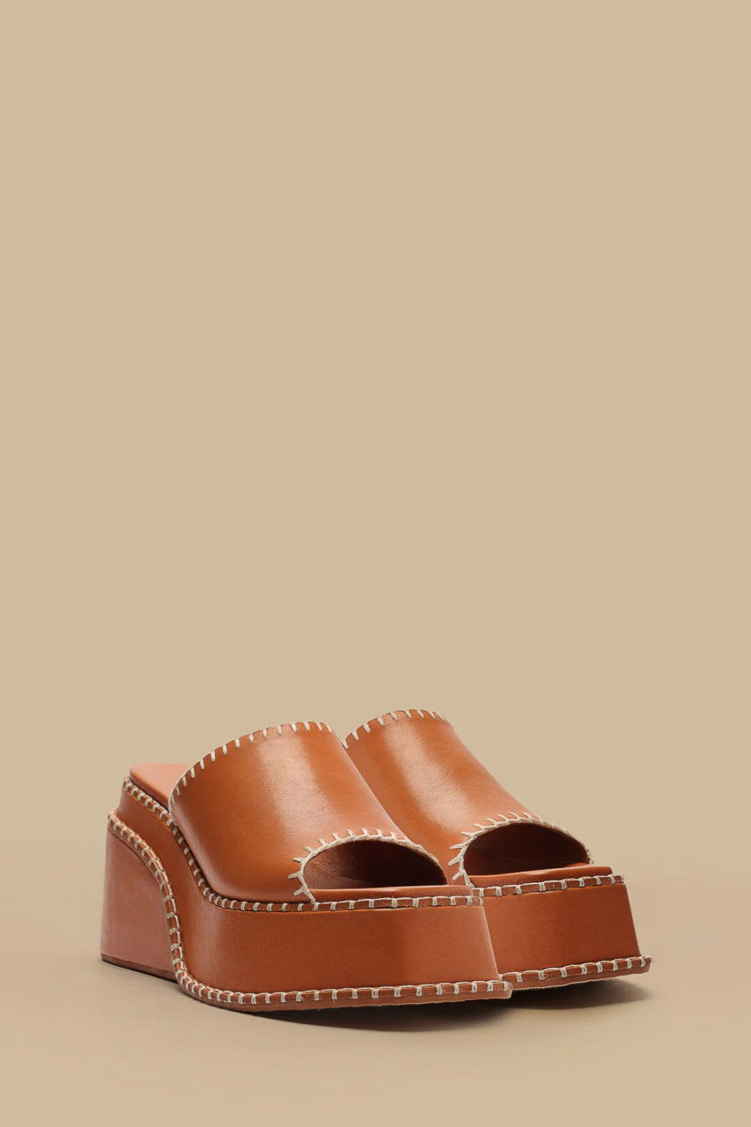 Camel Wedge Mule Sandal