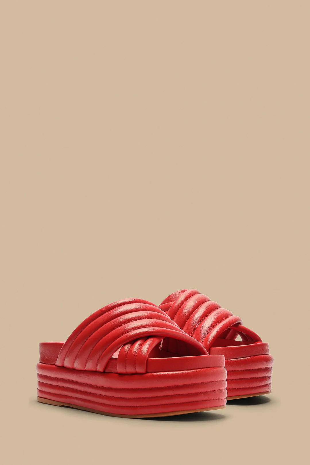 Red Puff Platform Sandal