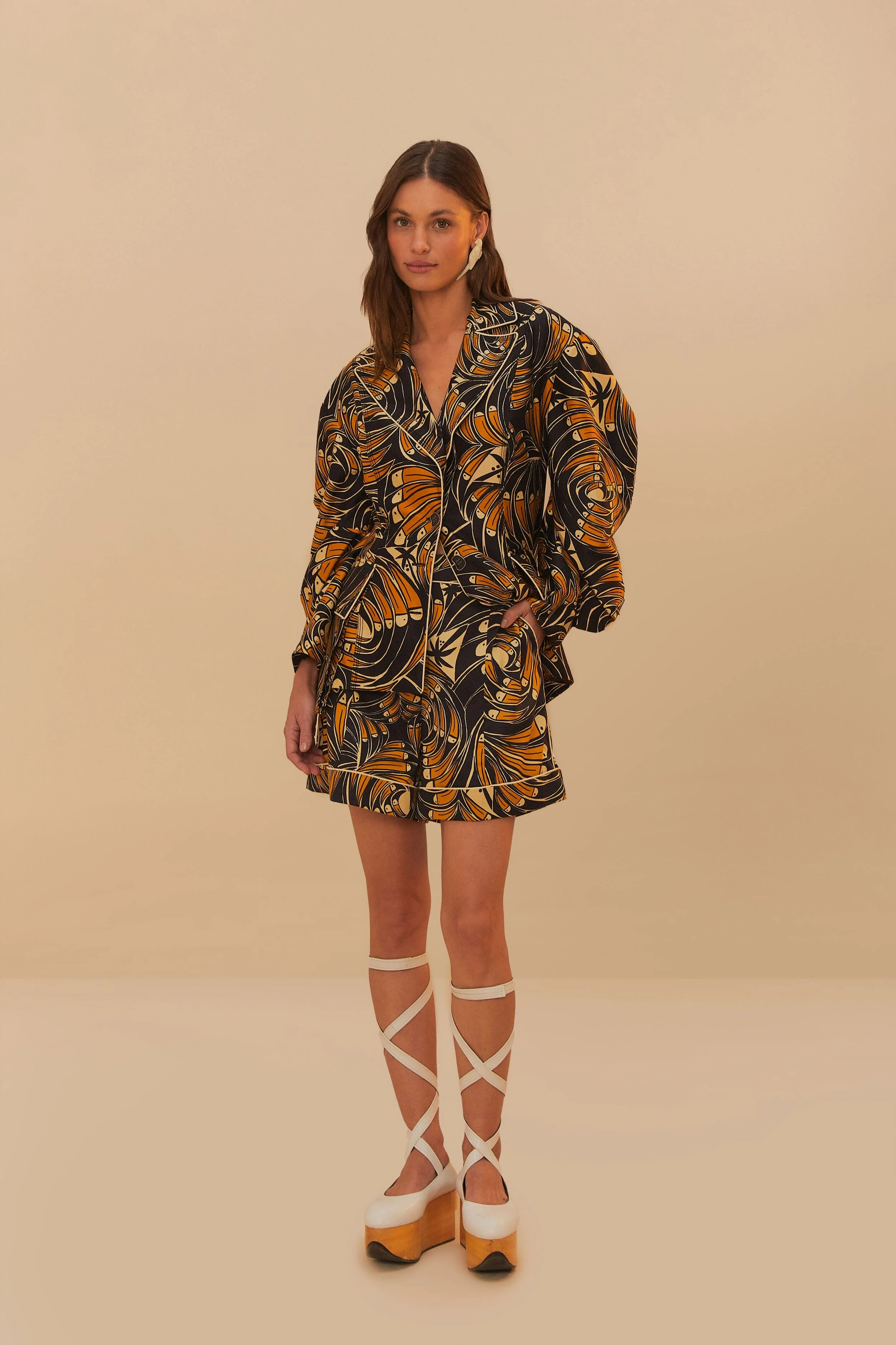 Black Toucans Spirals Blazer