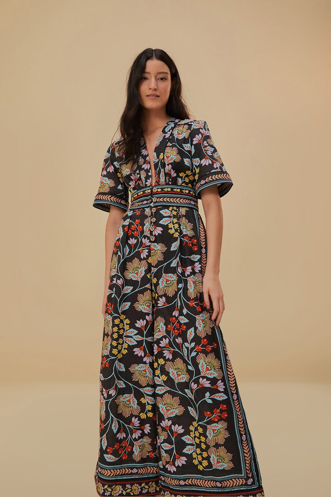 Flowery Black Jumpsuit