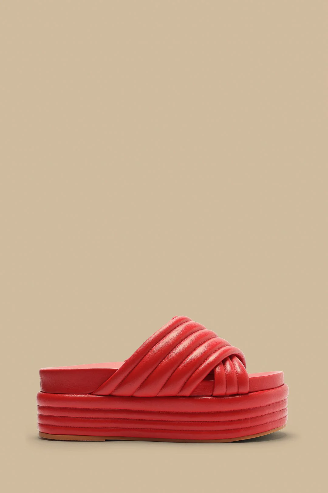 Red Puff Platform Sandal