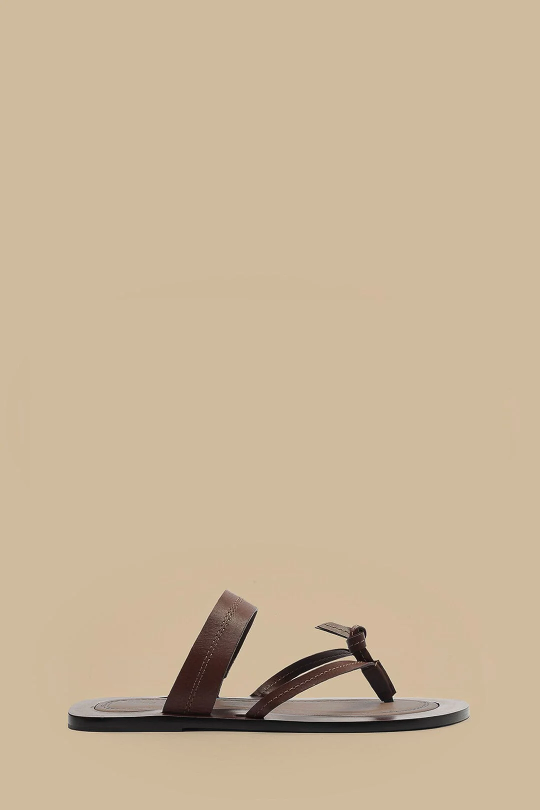 Coffee Tie Flat Sandal