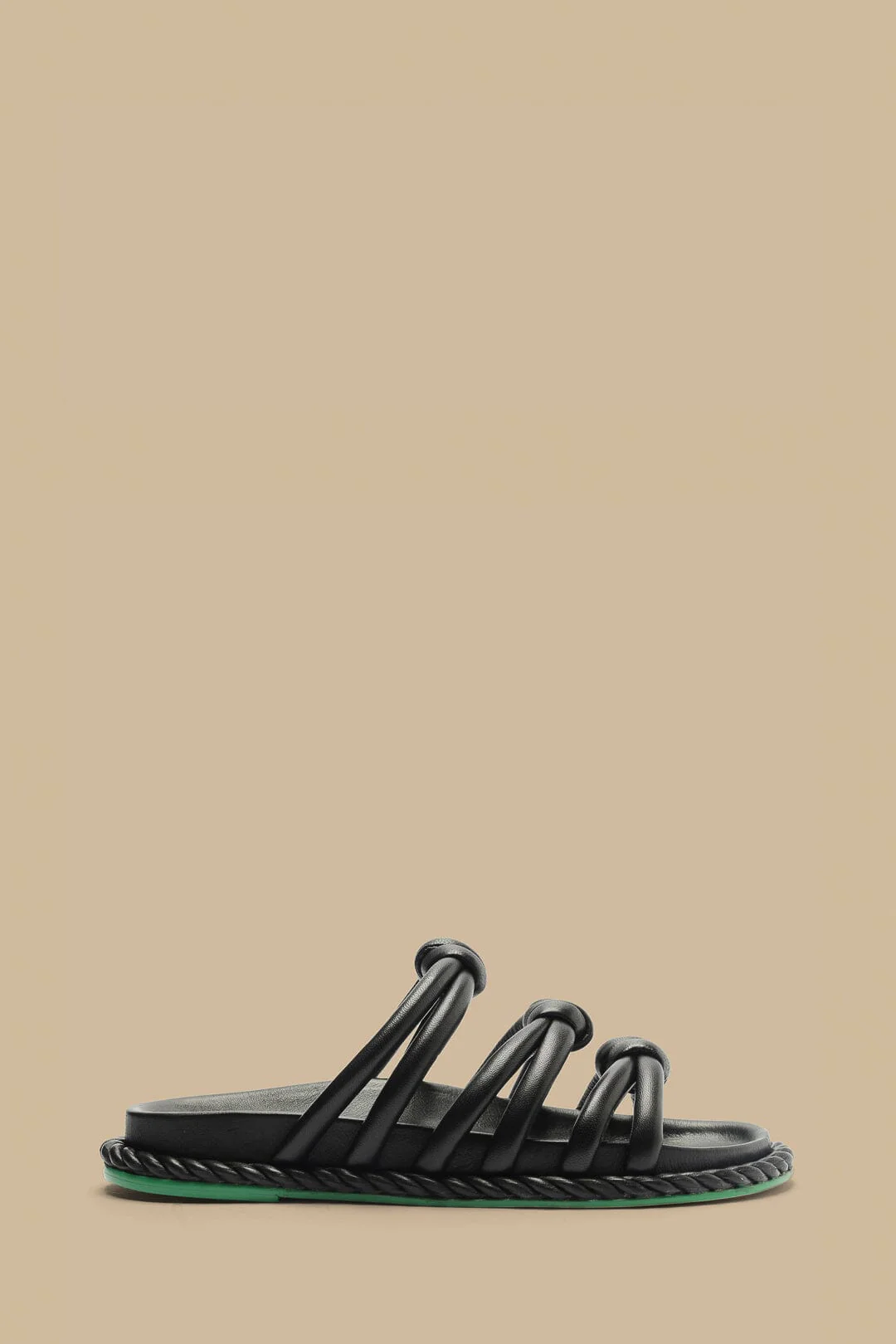 Black Tie Flat Sandal