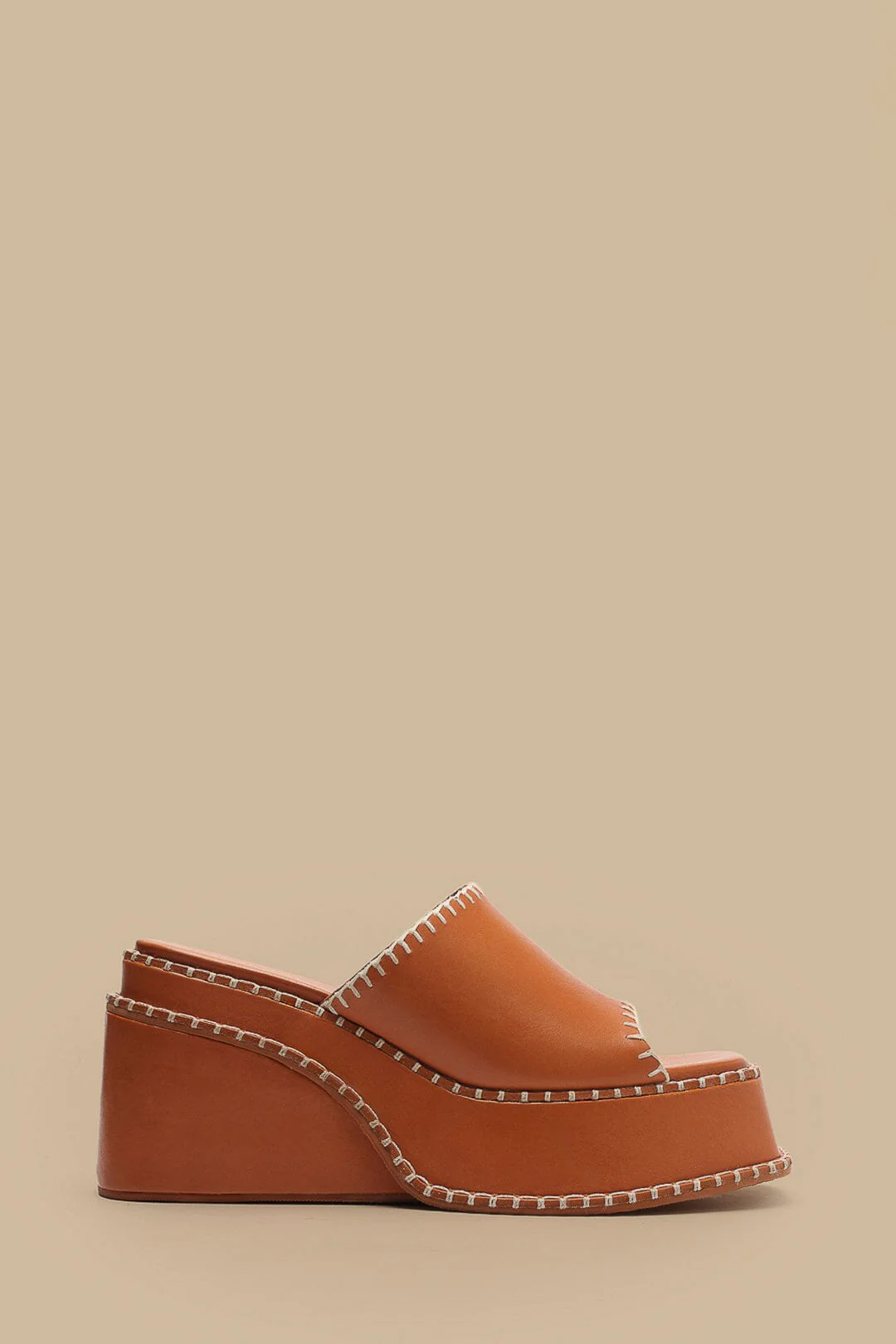 Camel Wedge Mule Sandal