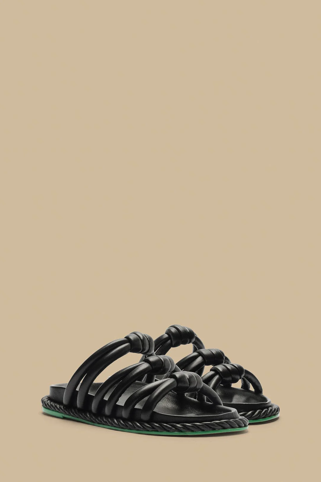 Black Tie Flat Sandal