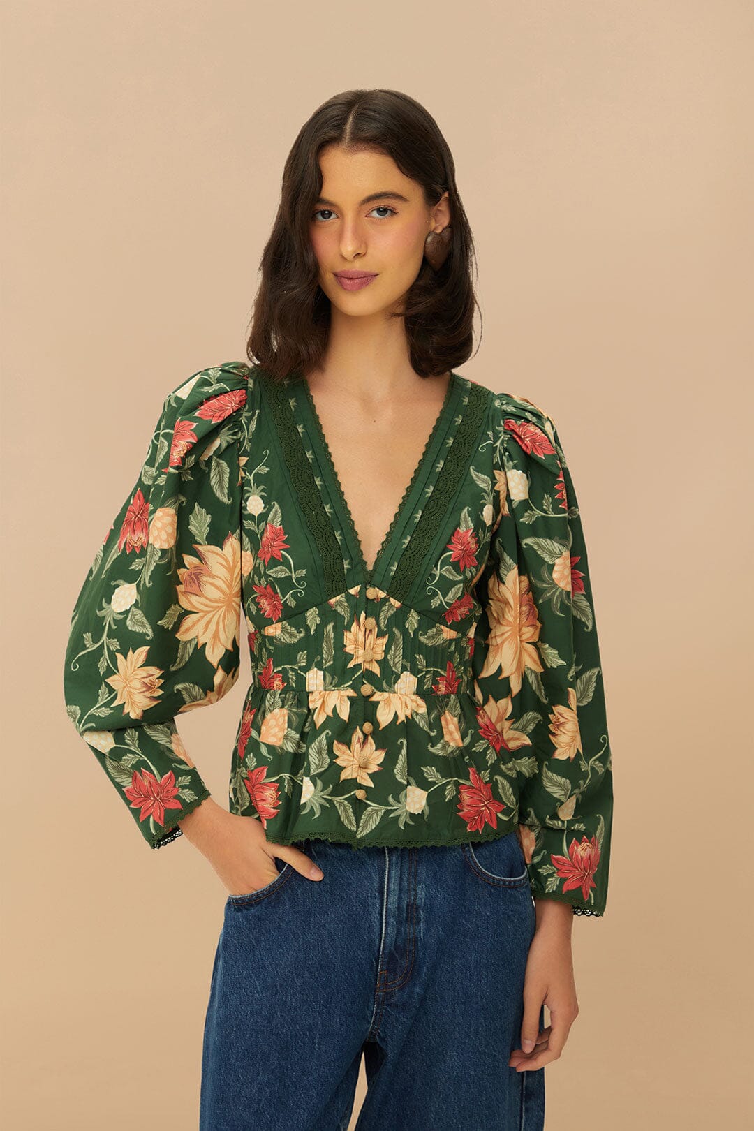 Green Pineapple Garden Blouse