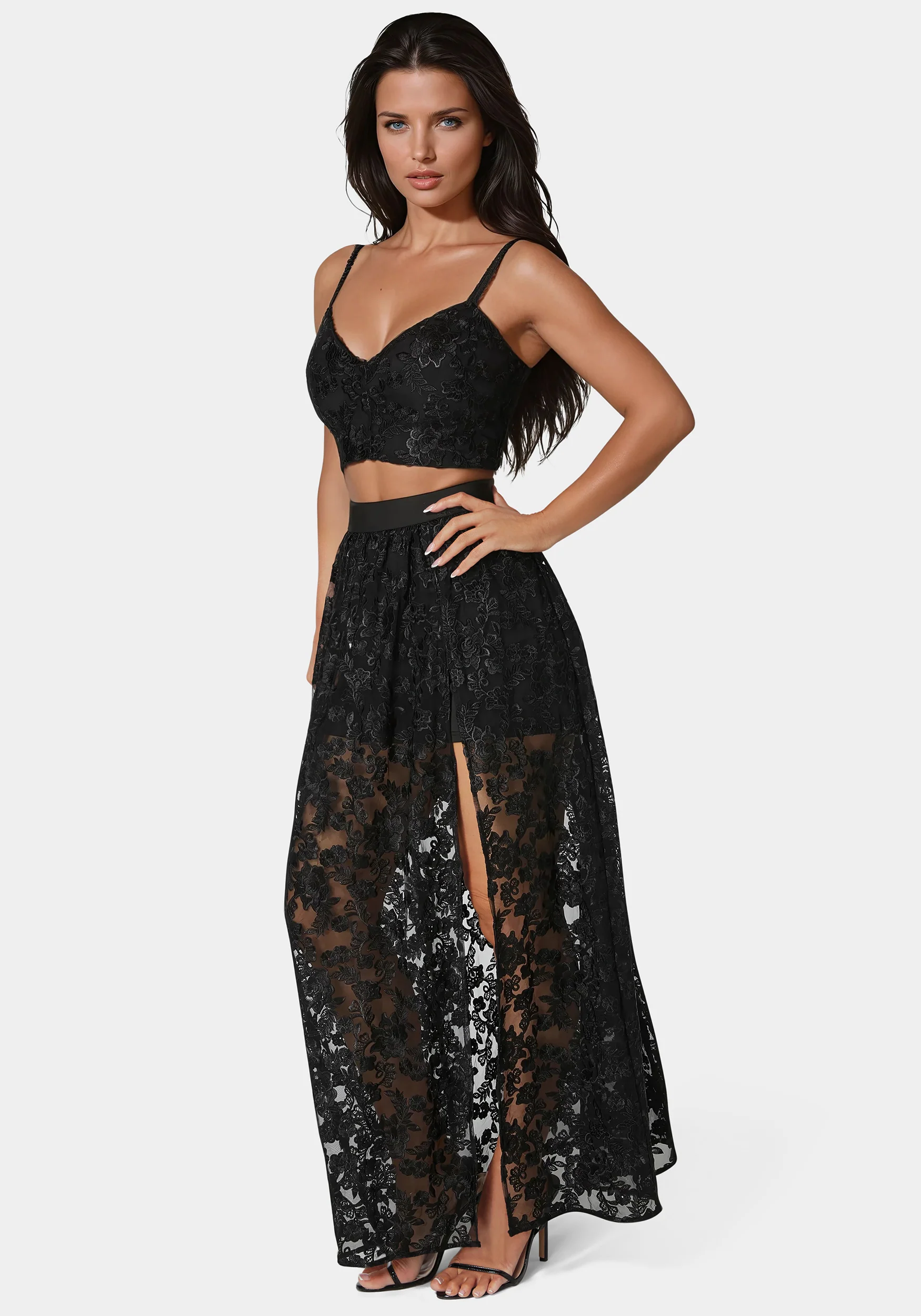 Two Piece Embroidered Gown