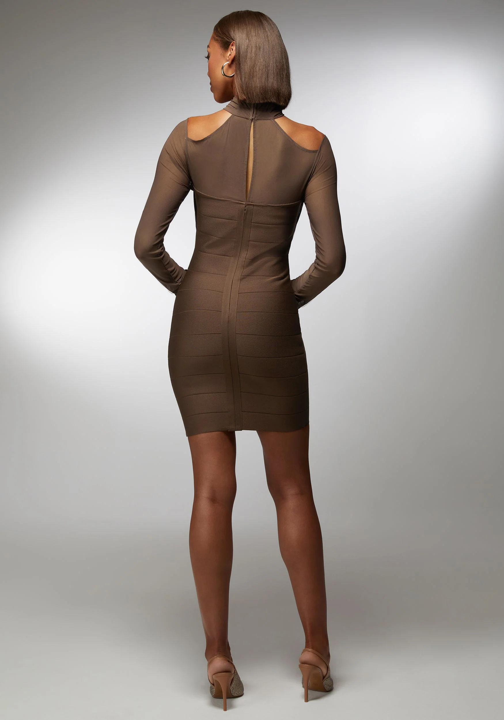 Mesh Overlay Bandage Dress