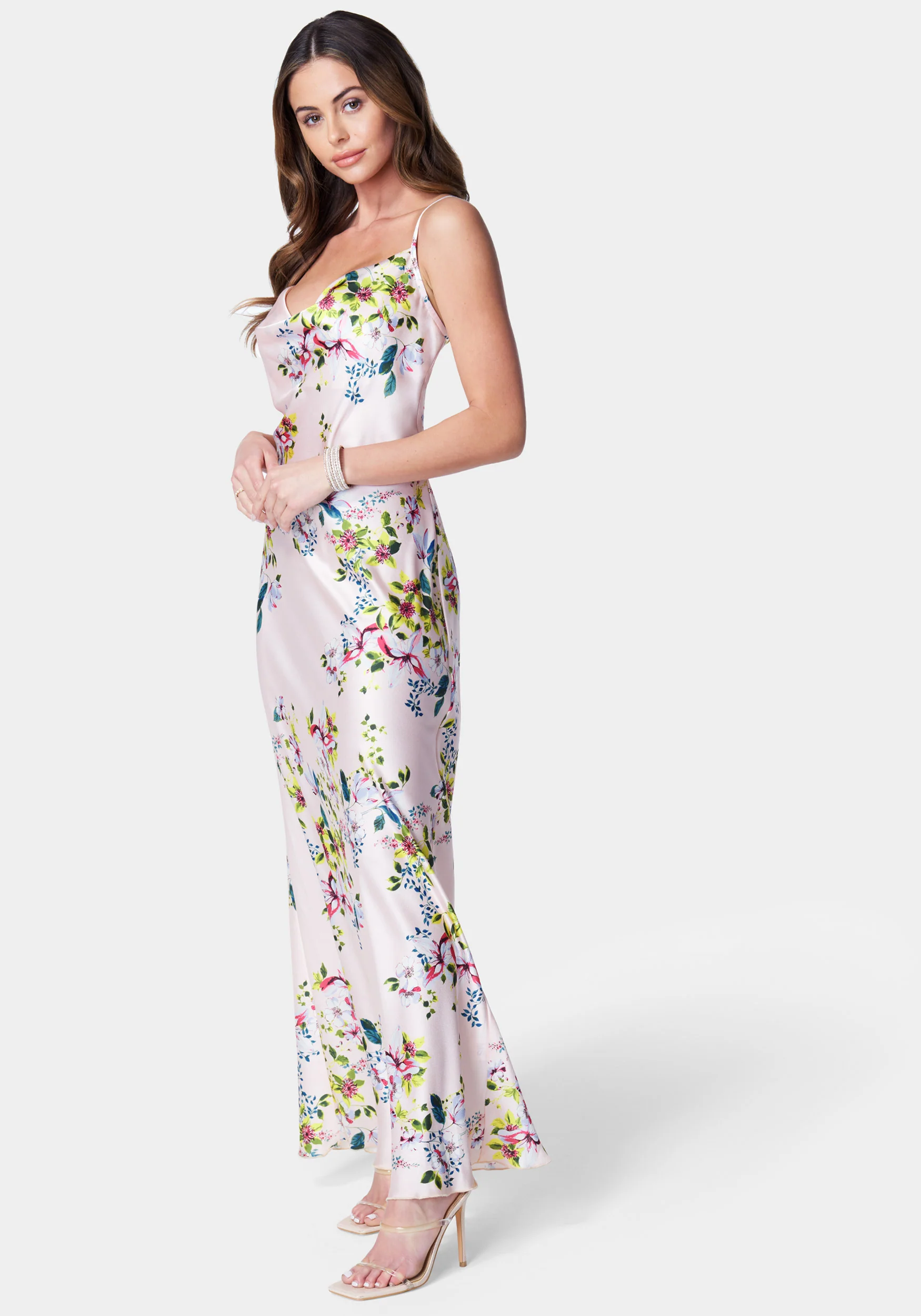 Floral Cowl Neck Maxi Dress