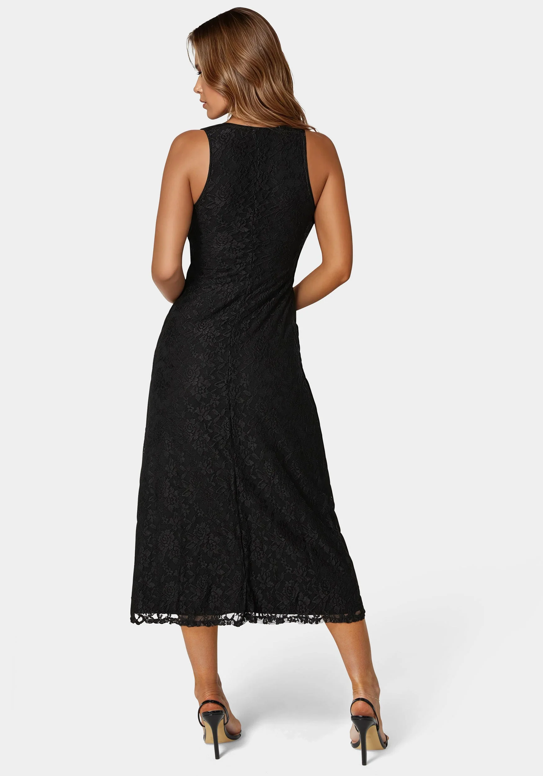 A Line Lace Midi Dress
