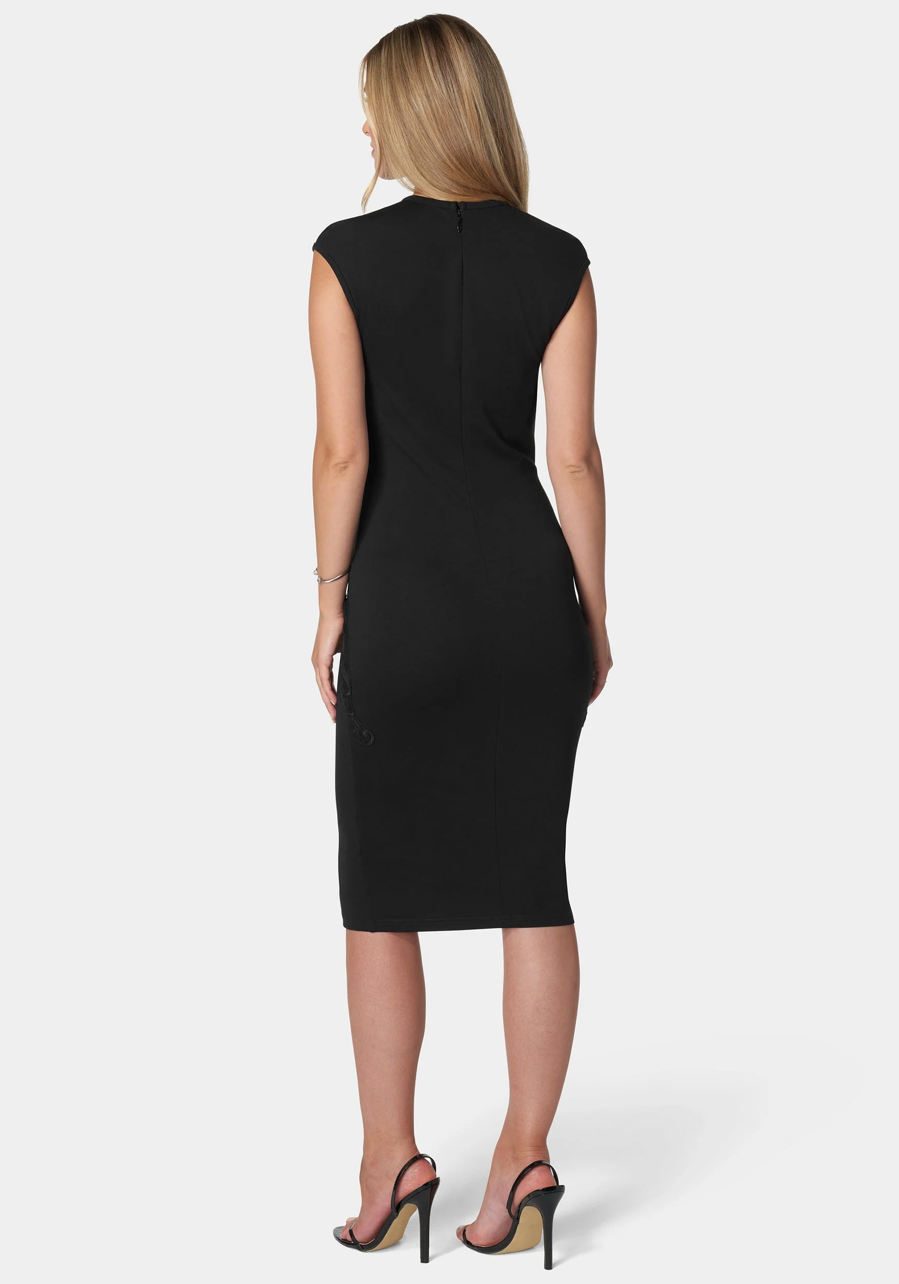 Lace Applique Midi Dress